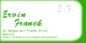 ervin franek business card